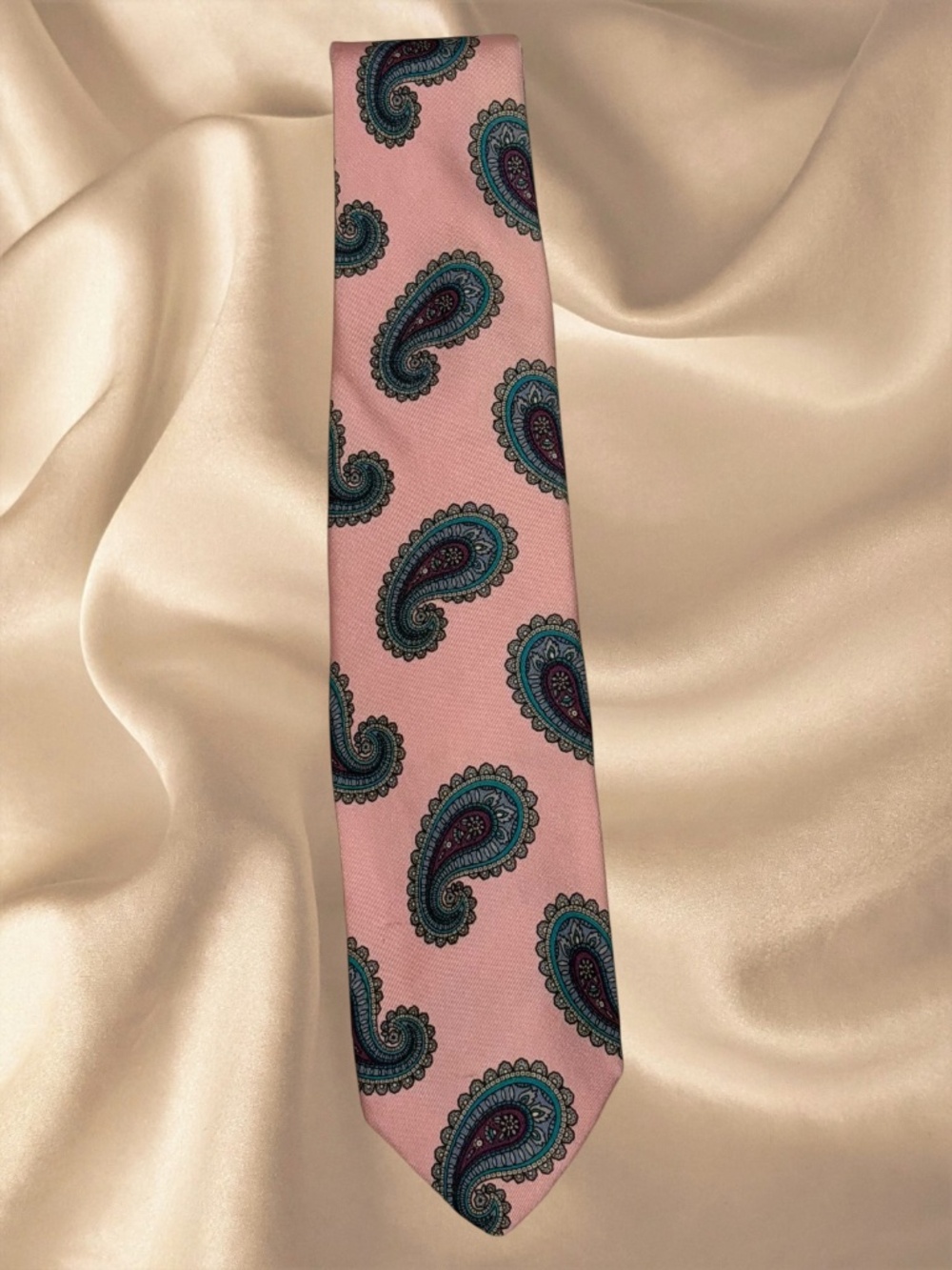 ROBERT TALBOT for NORDSTROM Pink & Paisley Silk Tie. Amazing. Fantastic Cond.